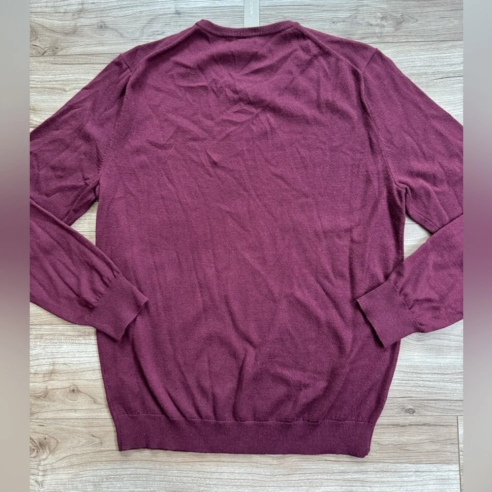 J CREW Slim washable merino wool crewneck sweater Item AD607 Burgundy Size M NEW